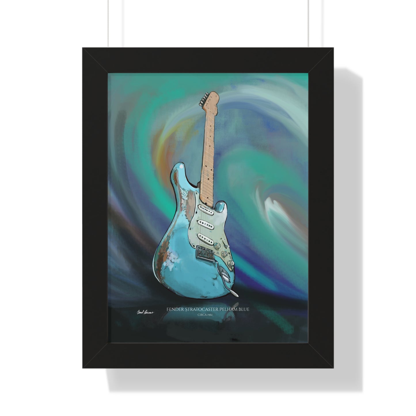 Strat Pelham Blue framed print