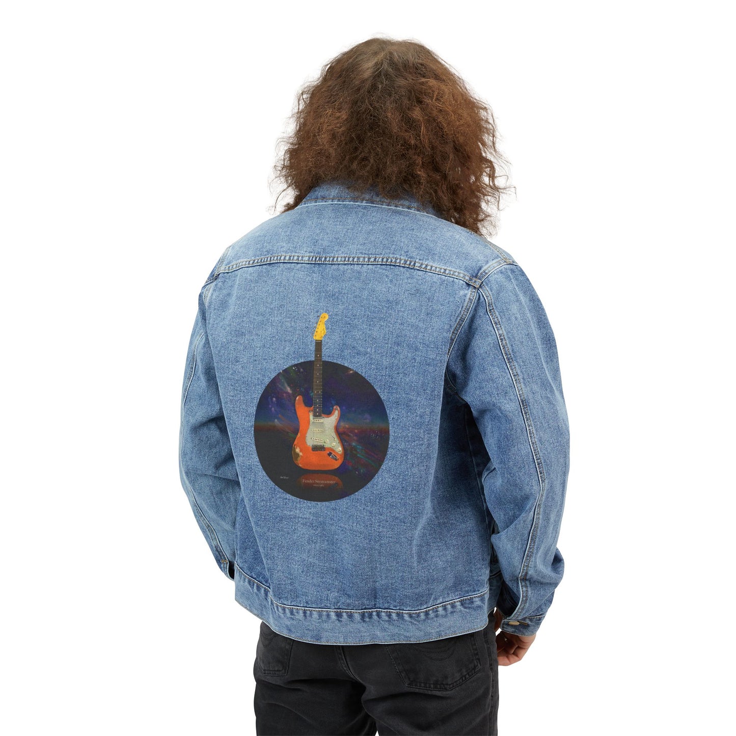 Fender Stratocaster 1961 on a Denim jacket