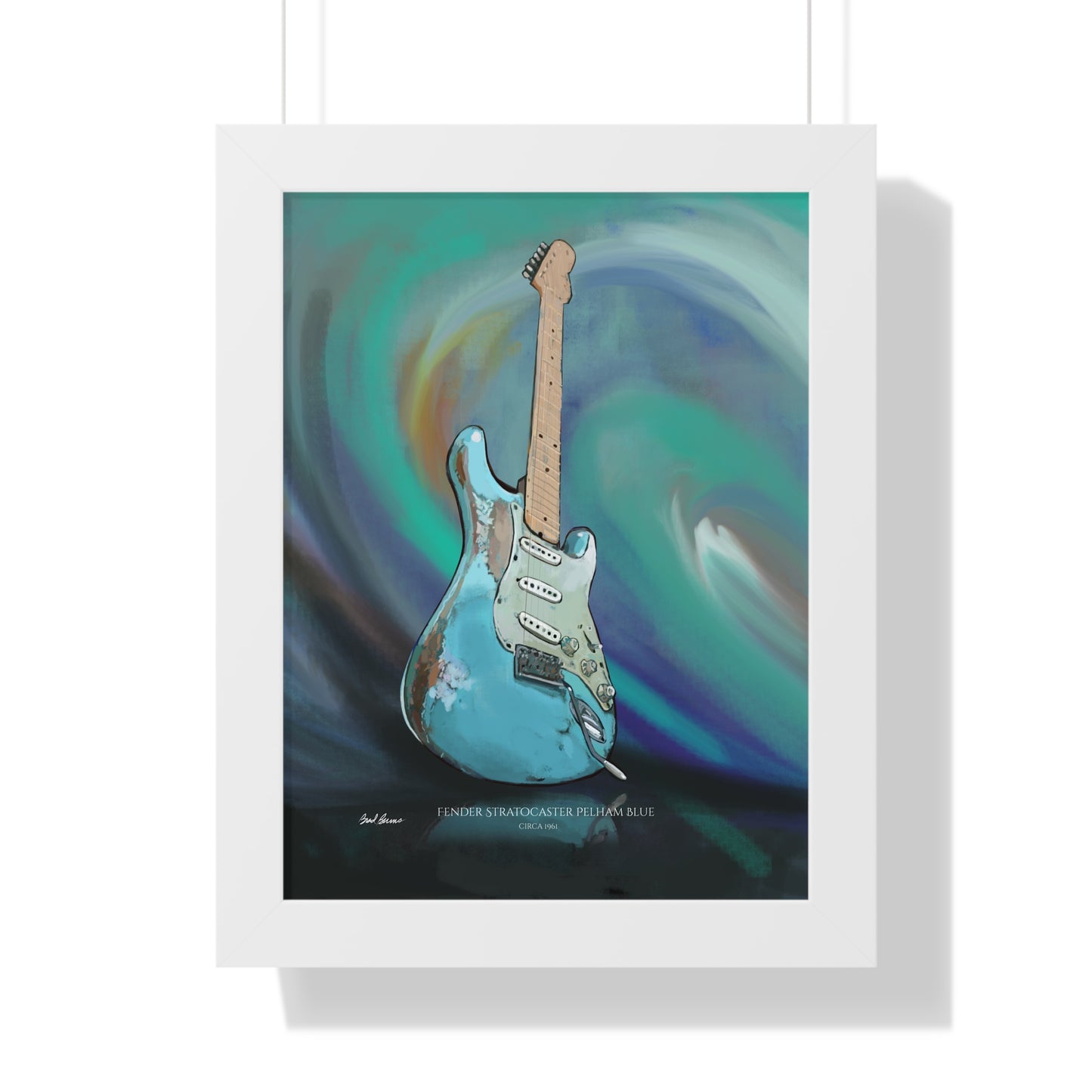 Strat Pelham Blue framed print