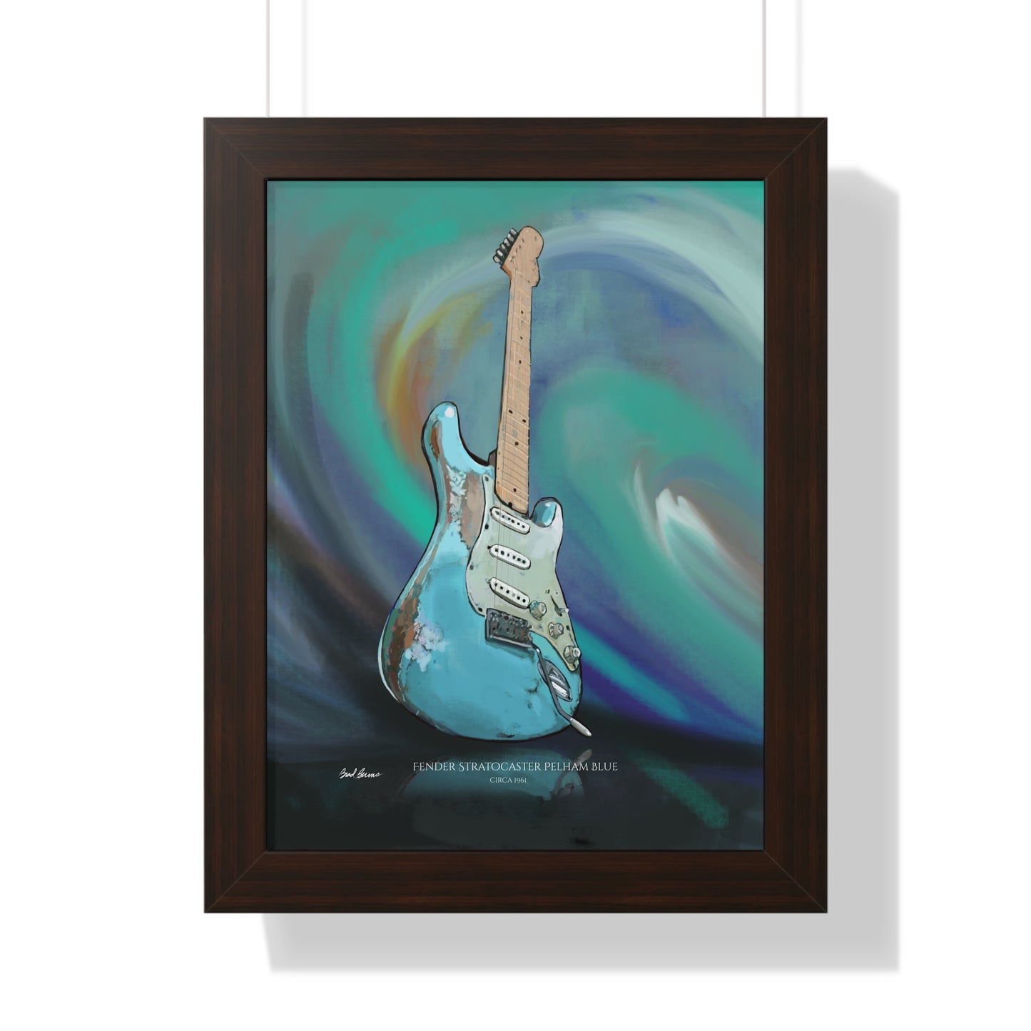 Strat Pelham Blue framed print
