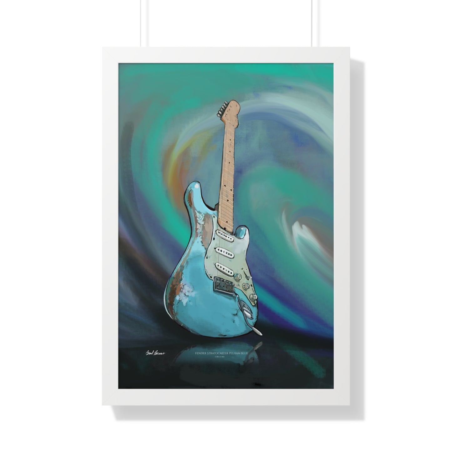 Strat Pelham Blue framed print