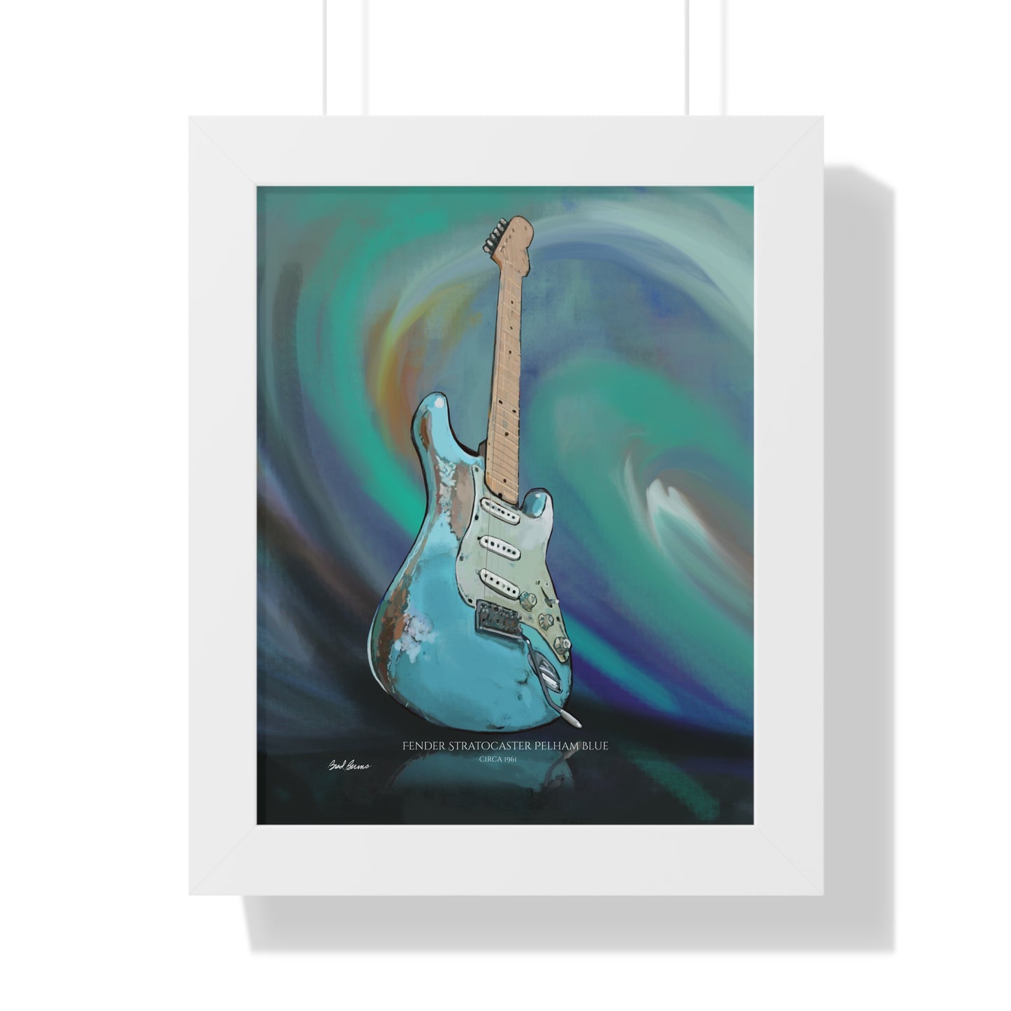 Strat Pelham Blue framed print