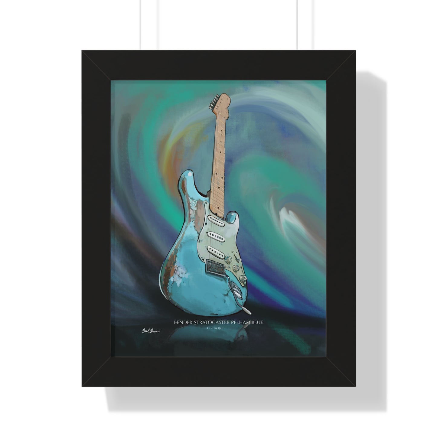 Strat Pelham Blue framed print