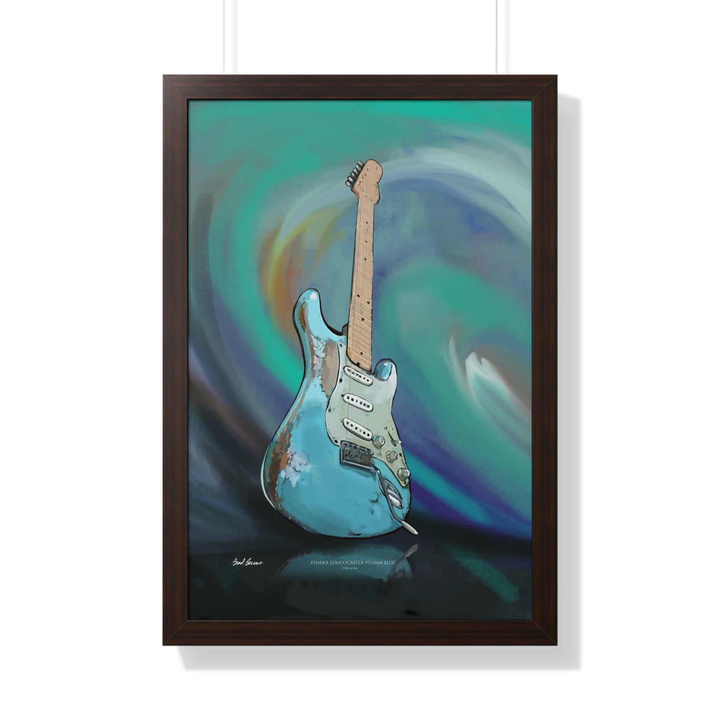 Strat Pelham Blue framed print