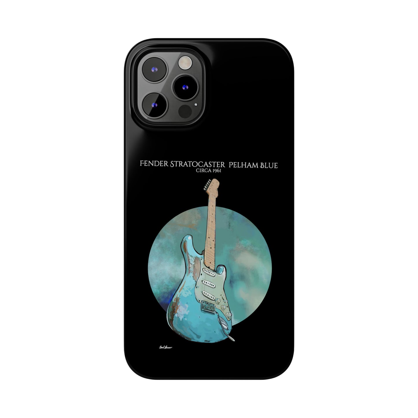 Fender Stratocaster Pelham Blue 1961 Phone Case