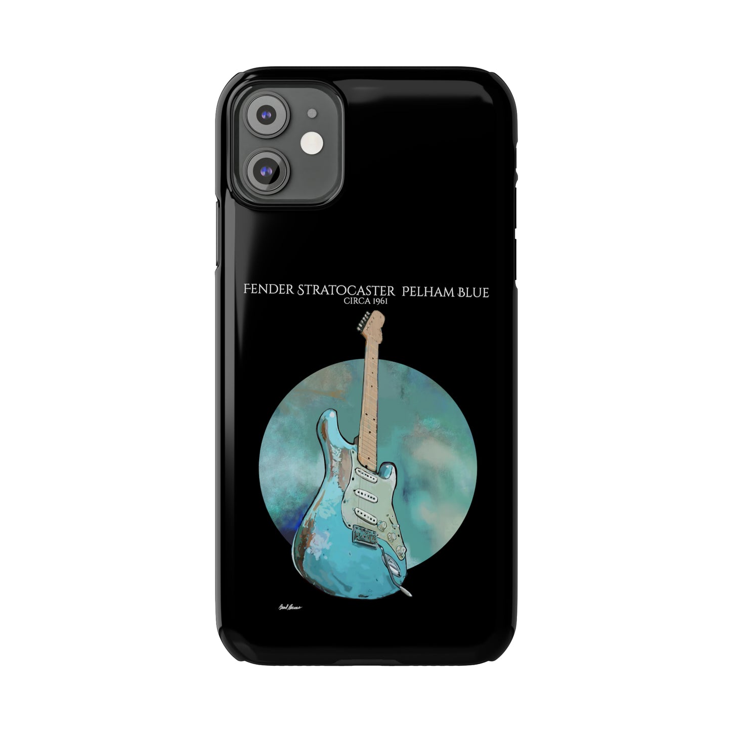 Fender Stratocaster Pelham Blue 1961 Phone Case