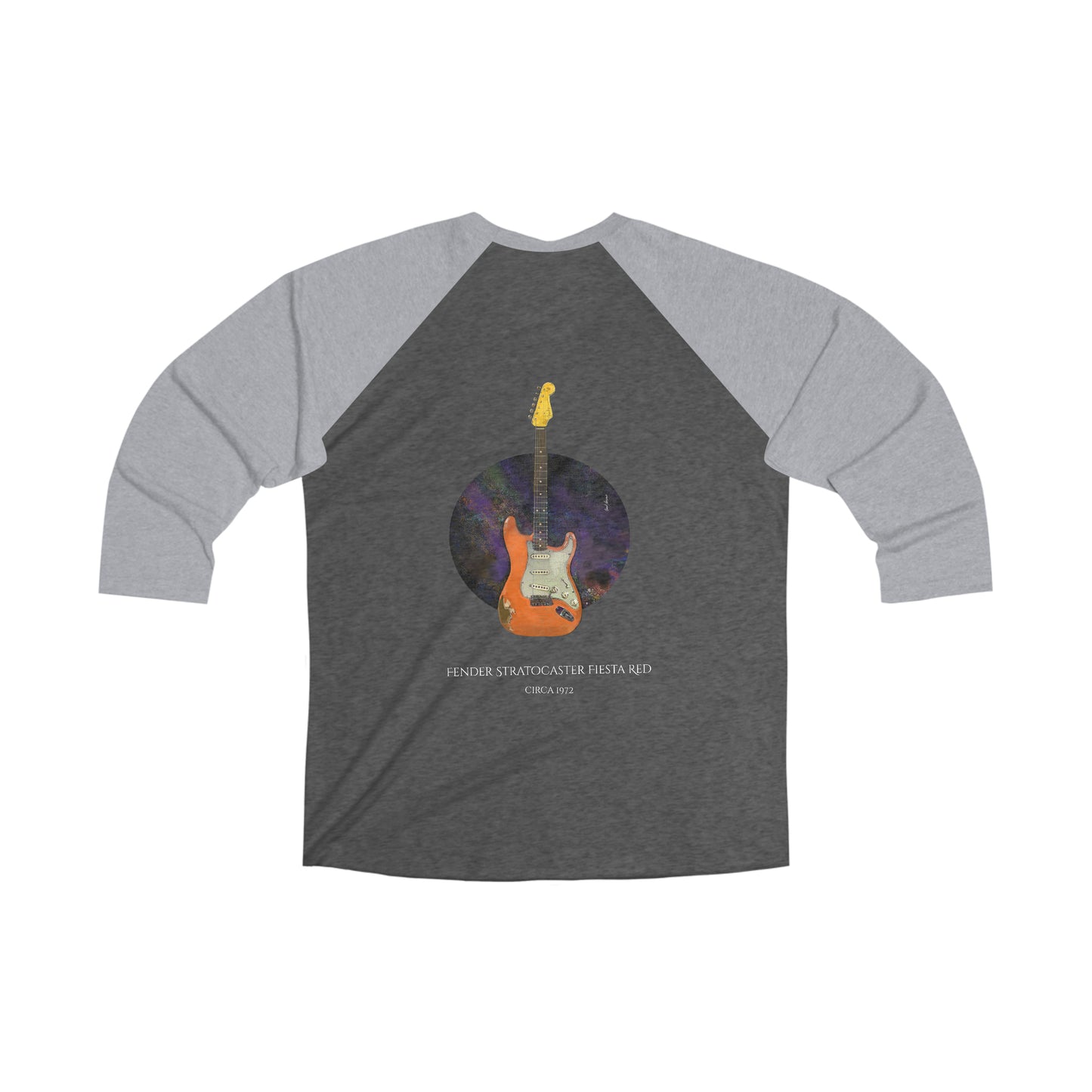 Fender Stratocaster Fiesta Red 1993 three quarter sleeve soft Raglan T shirt