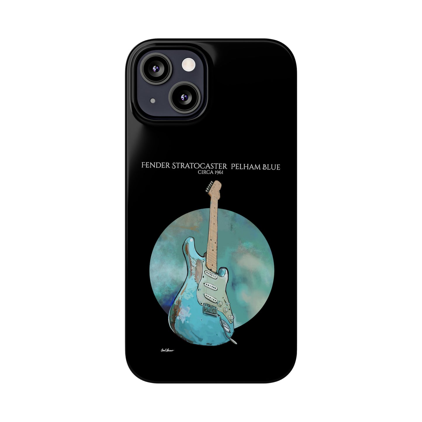Fender Stratocaster Pelham Blue 1961 Phone Case