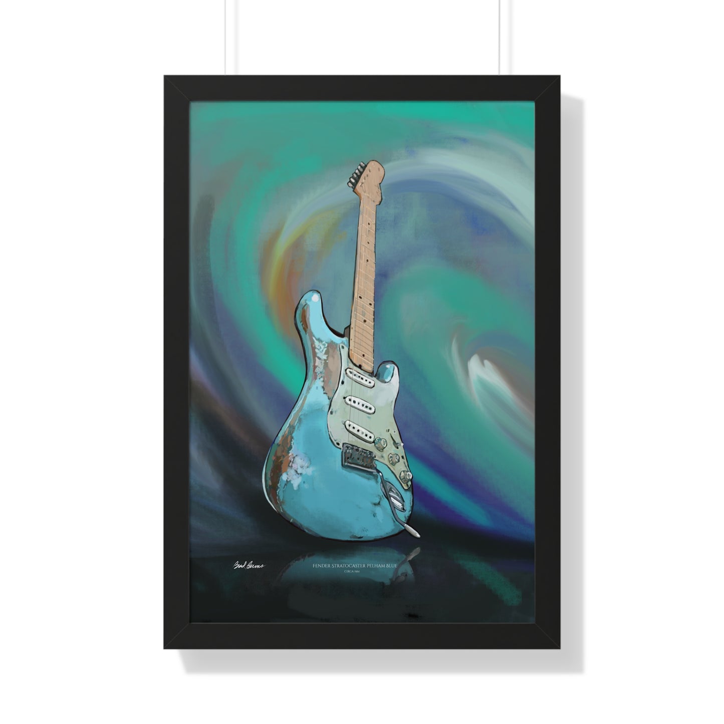 Strat Pelham Blue framed print