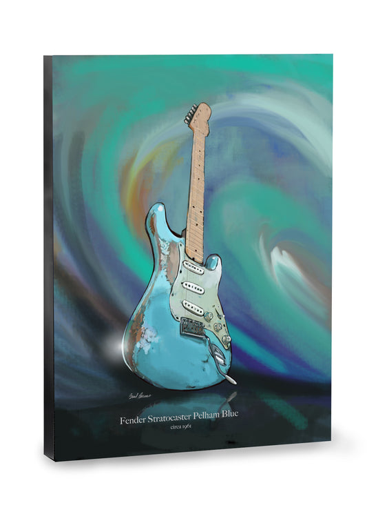 Fender Stratocaster Pelham Blue 1961 Canvas Wall Art