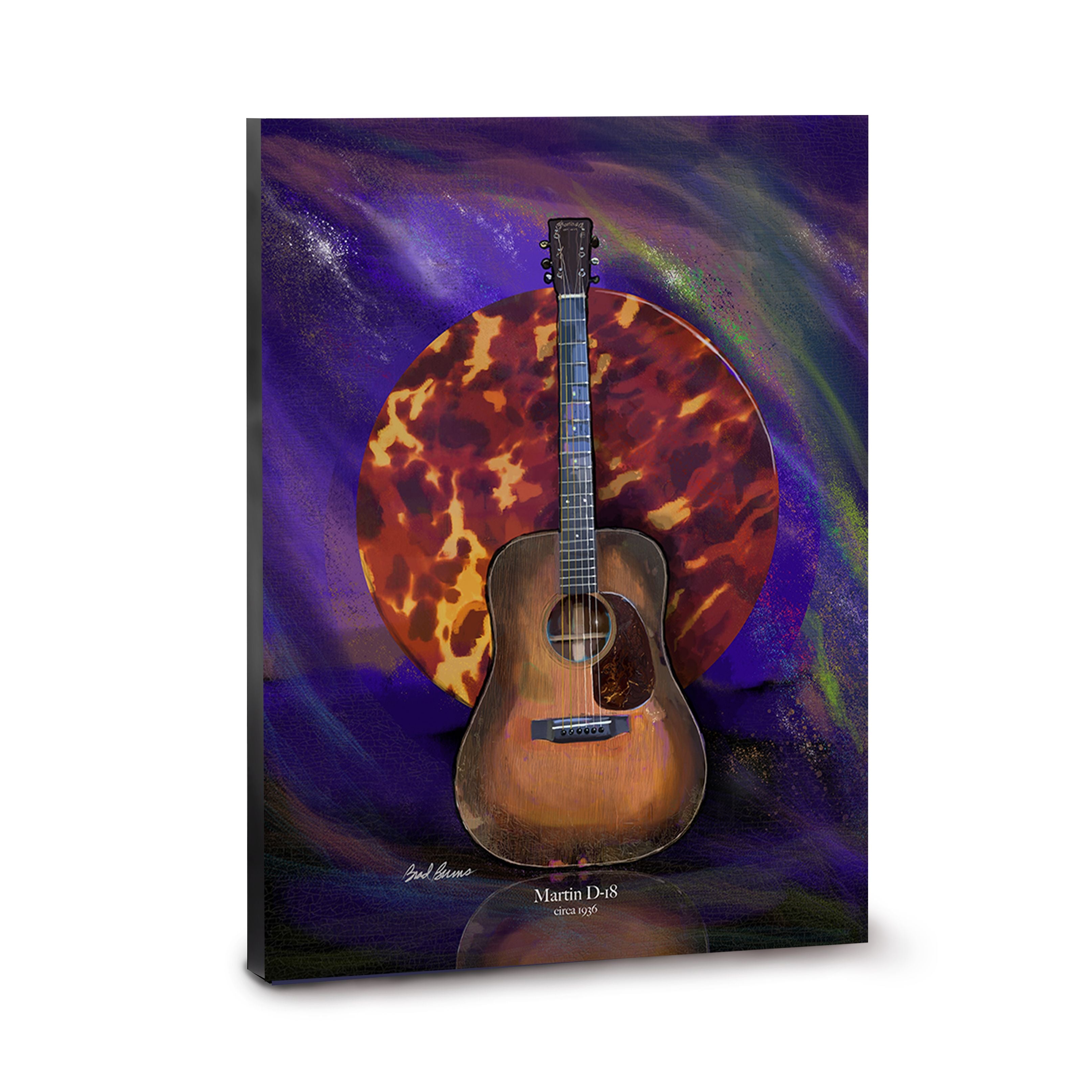 Martin D-18 1936 Canvas wall Art – Guitar Fine Art